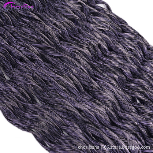 Wholesale Ombre Rainbow Chorliss 26 Inch For Women Loose Water Wave Cuticle Aligned Virgin Crochet Hair Synthetic Braiding Hair